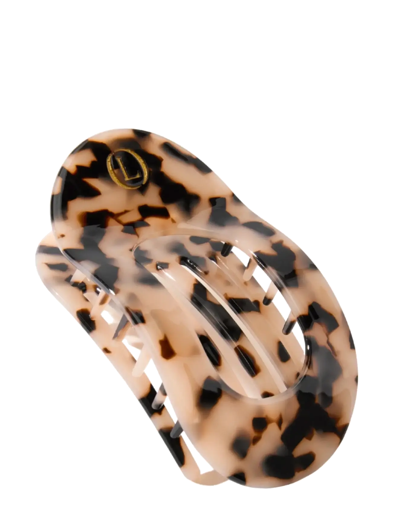 Lenoites Flat Hair Clip, Nude Leopard - Festtøj - NUDE LEOPARD / beige