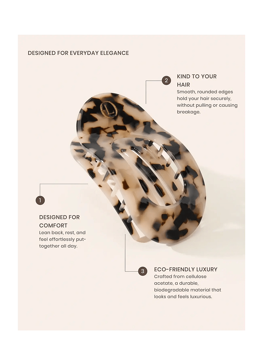 Lenoites - Flat Hair Clip, Nude Leopard - juukseklambrid - nude leopard - 2