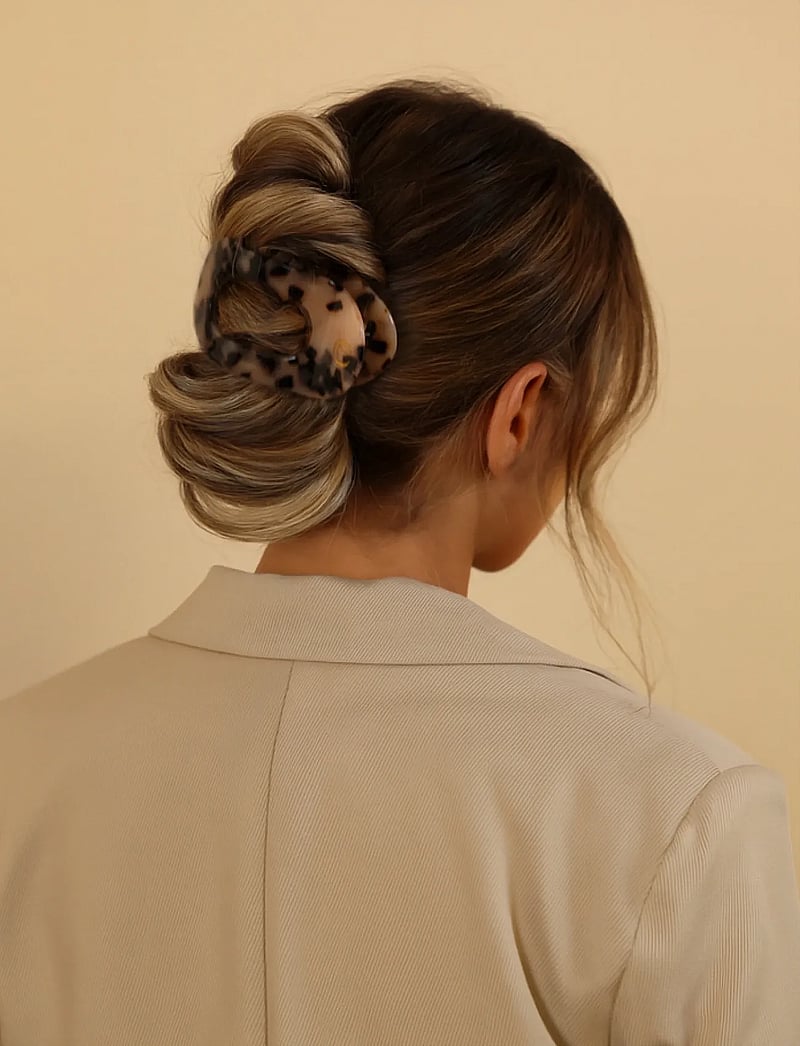 Lenoites - Flat Hair Clip, Nude Leopard - juukseklamber - nude leopard - 3