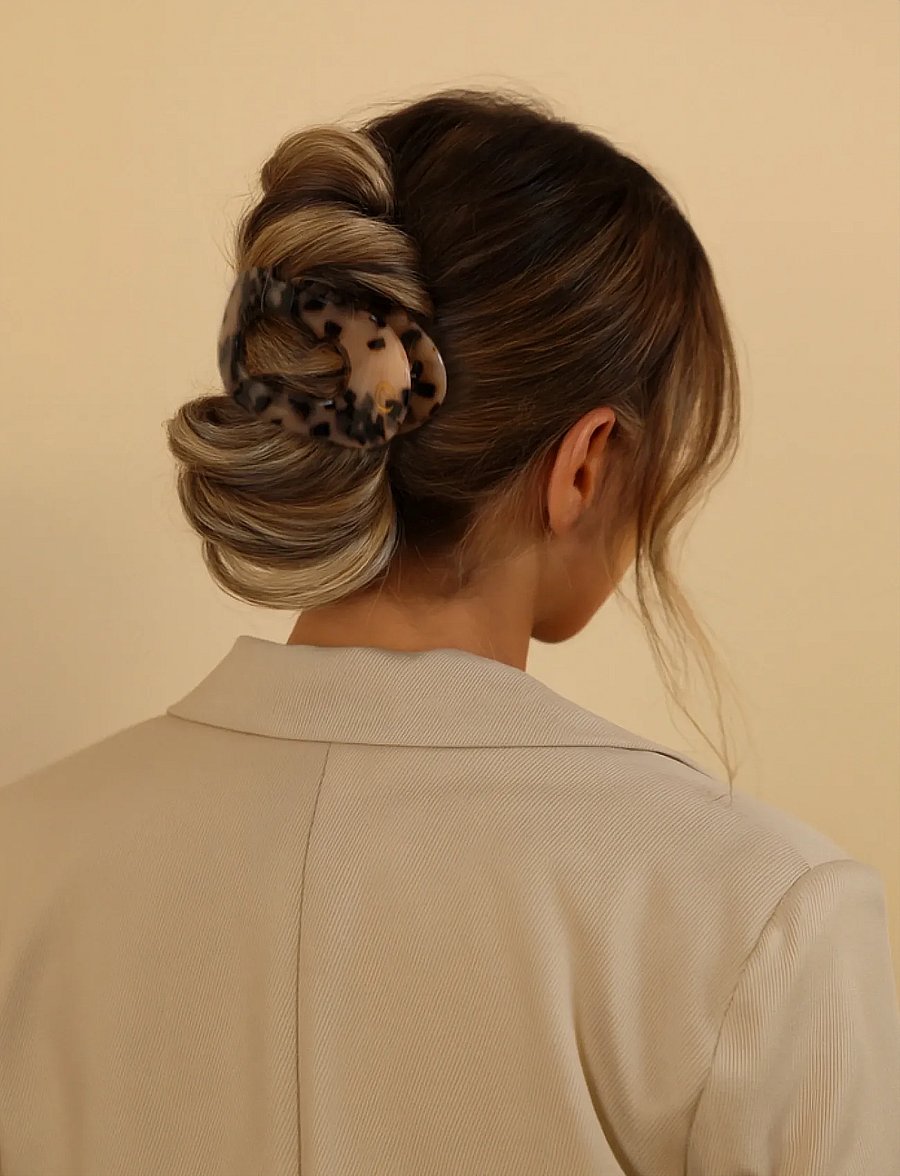 Lenoites - Flat Hair Clip, Nude Leopard - juukseklambrid - nude leopard - 3