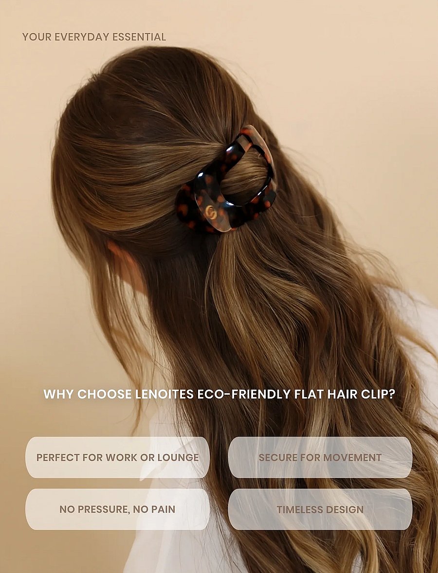 Lenoites - Eco-Friendly Flat Hair Clip - juukseklamber - bronze leopard - 0