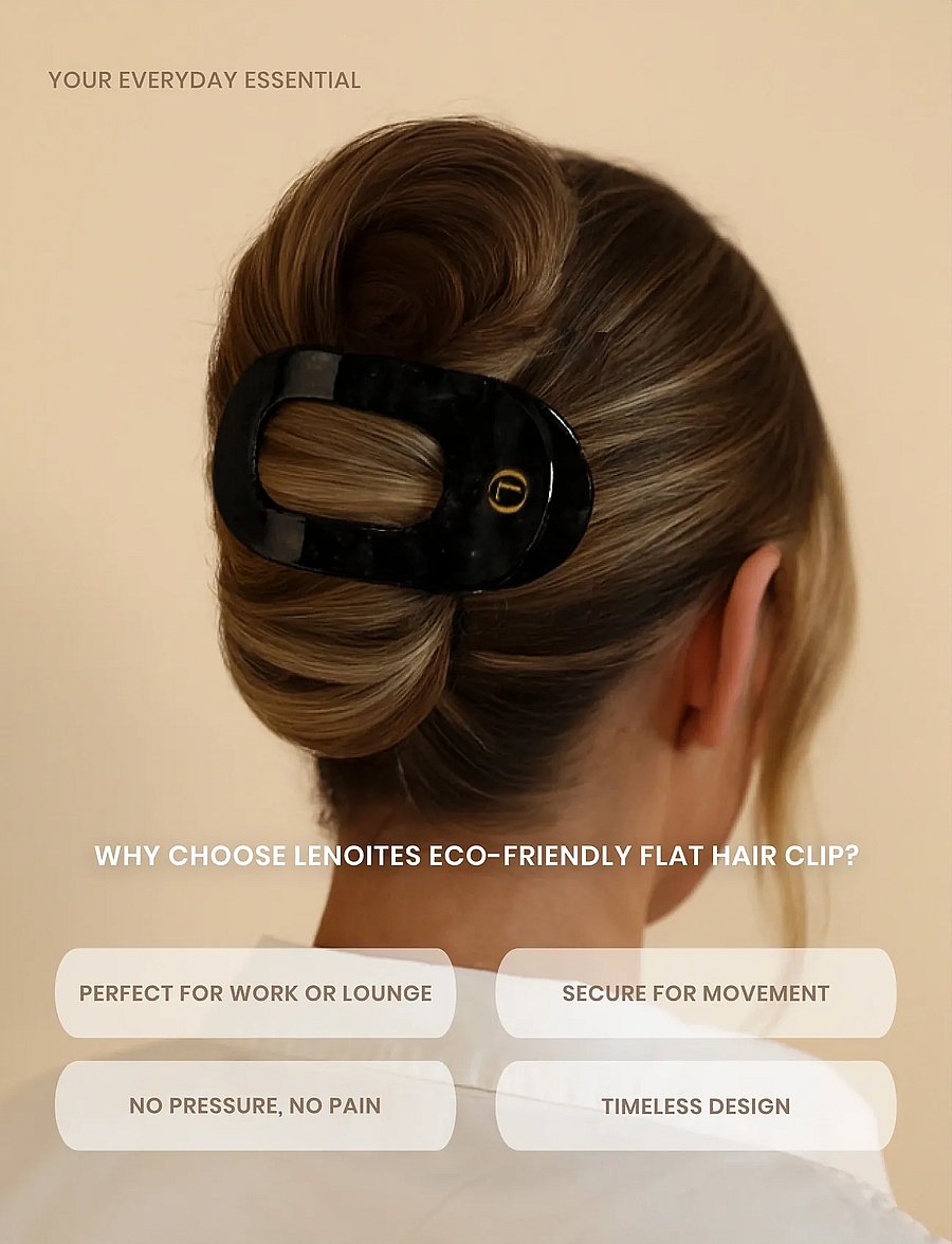Lenoites - Flat Hair Clip, Space Black - juukseklambrid - space black - 0