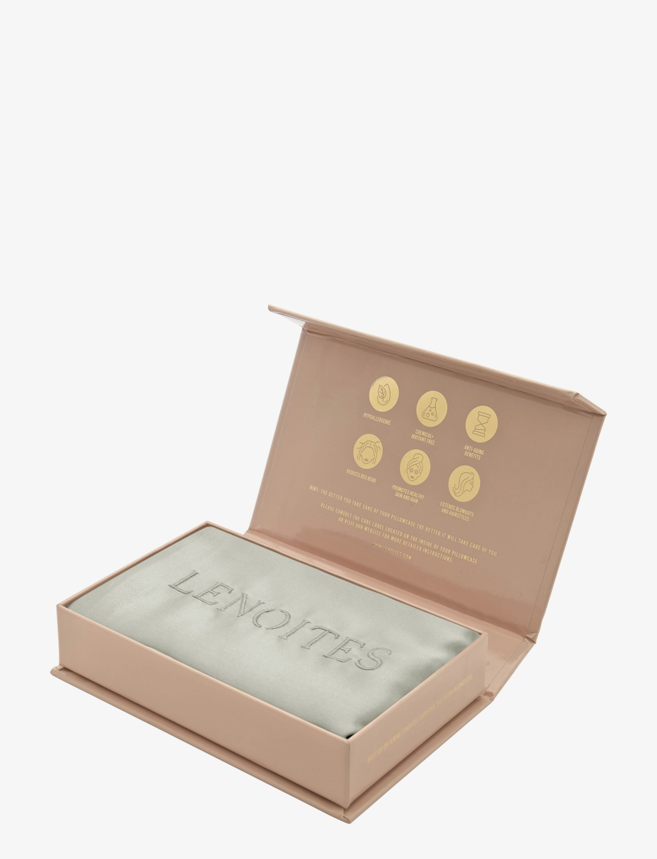 Lenoites Mulberry Silk Pillowcase, 50x66 - Hudvård - GREY / grey