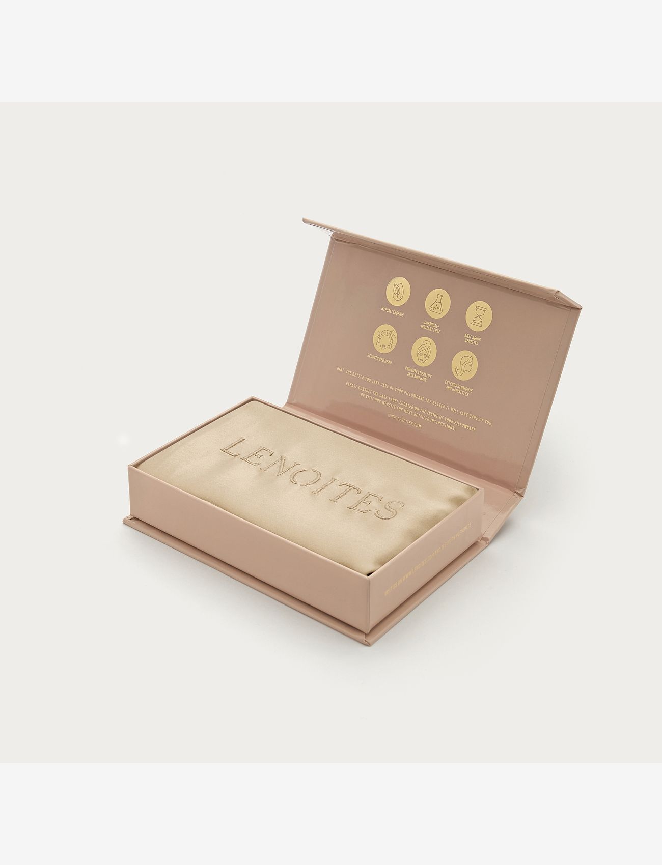 Lenoites - Mulberry Silk Pillowcase, 50x90 cm - køb efter pris - beige - 1