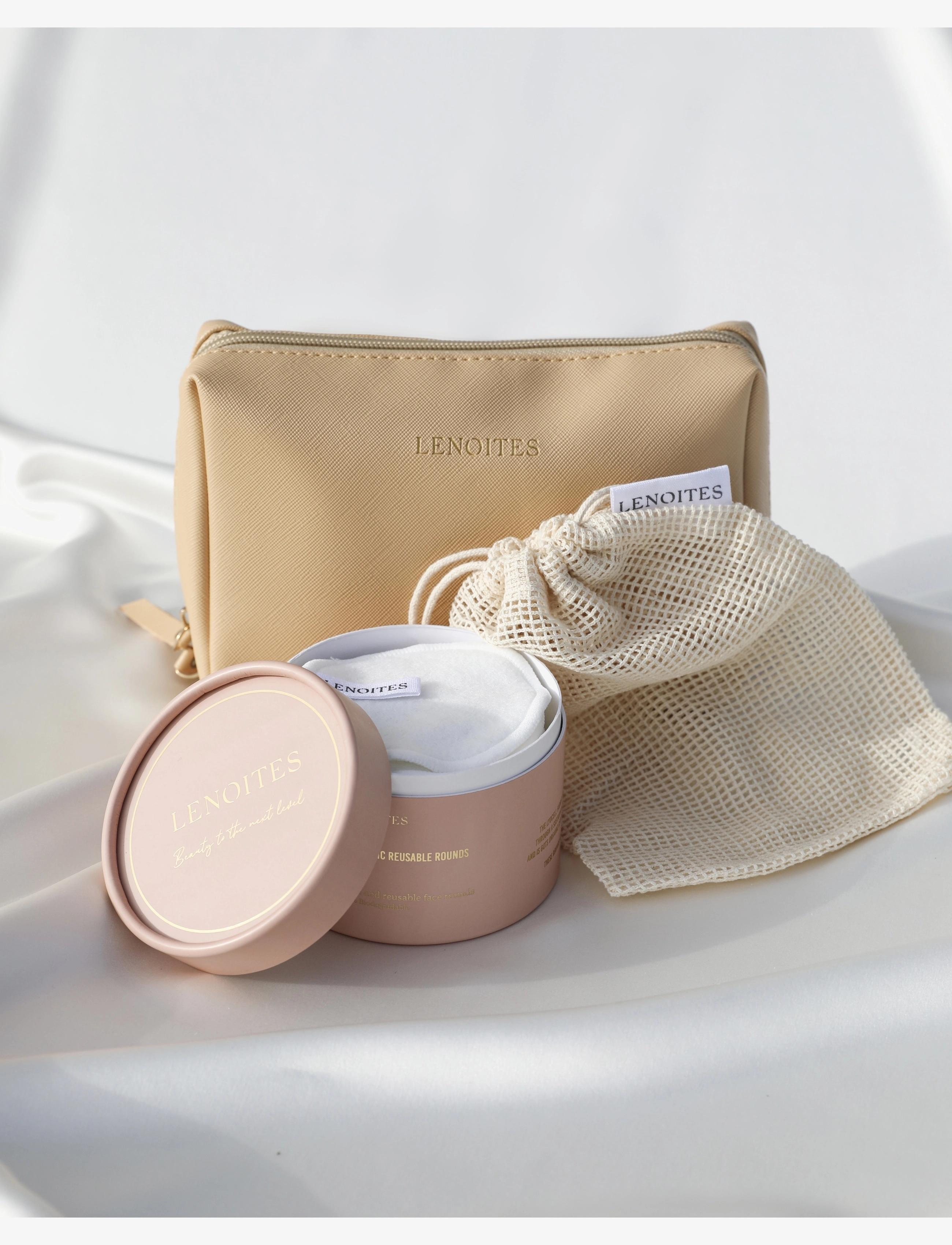 Lenoites - Organic reusable Rounds - puhastaja - white - 2