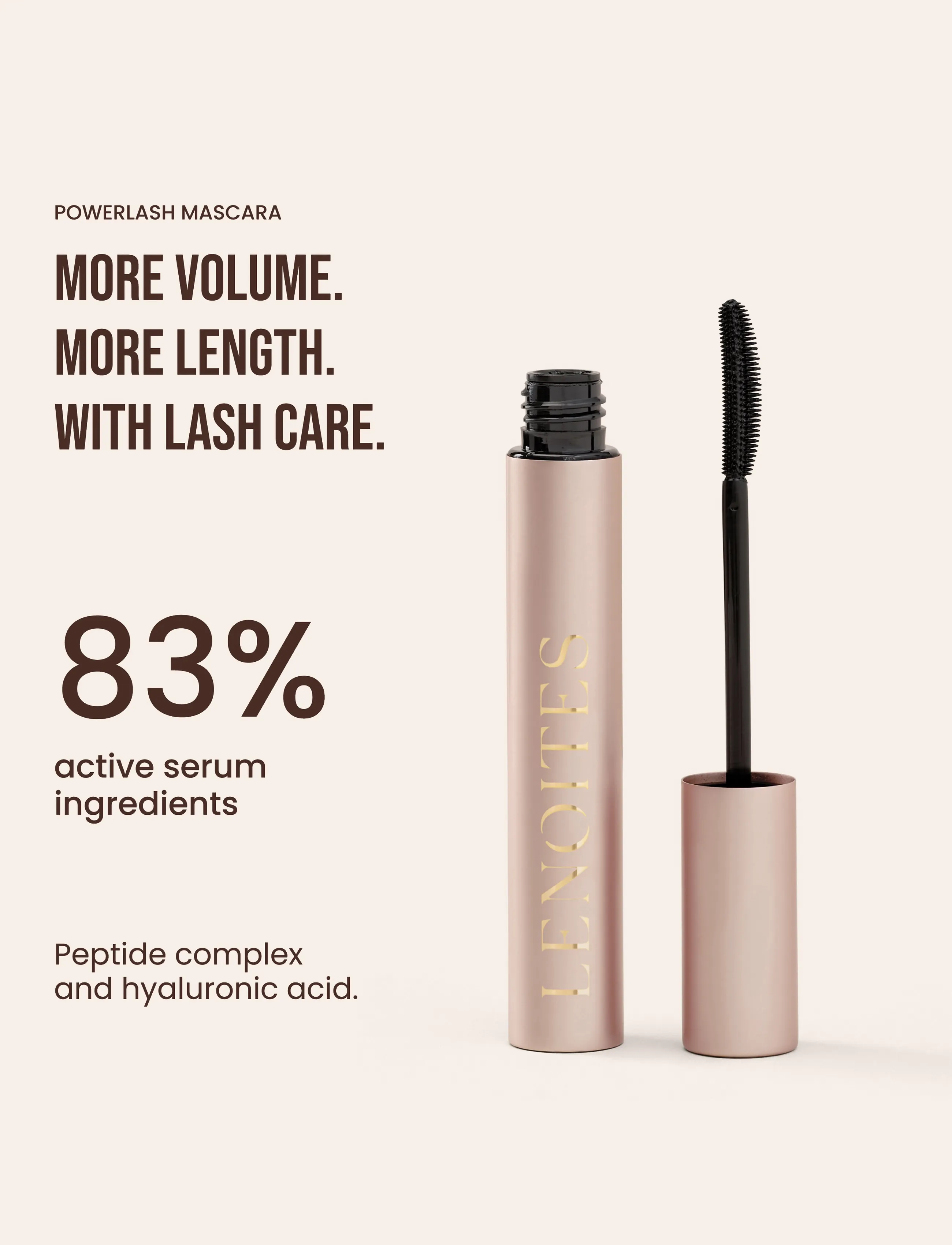 Lenoites - PowerLash Growth Serum Mascara Black - silmad ja kulmud - black - 0