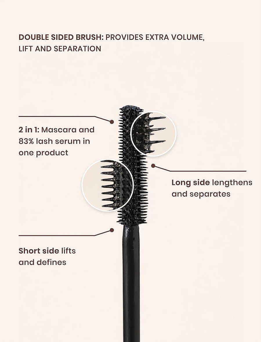 Lenoites - PowerLash Growth Serum Mascara Black - Ögon & bryn - black - 2