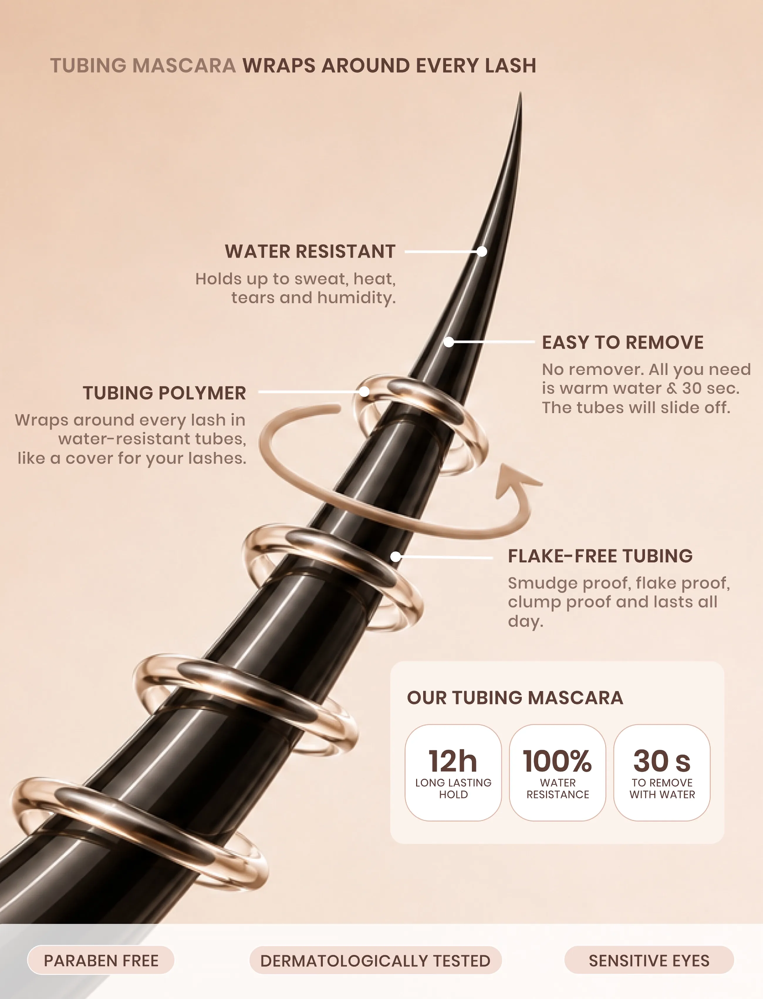 Lenoites - PowerLash Growth Serum Mascara Black - Ögon & bryn  - black - 4
