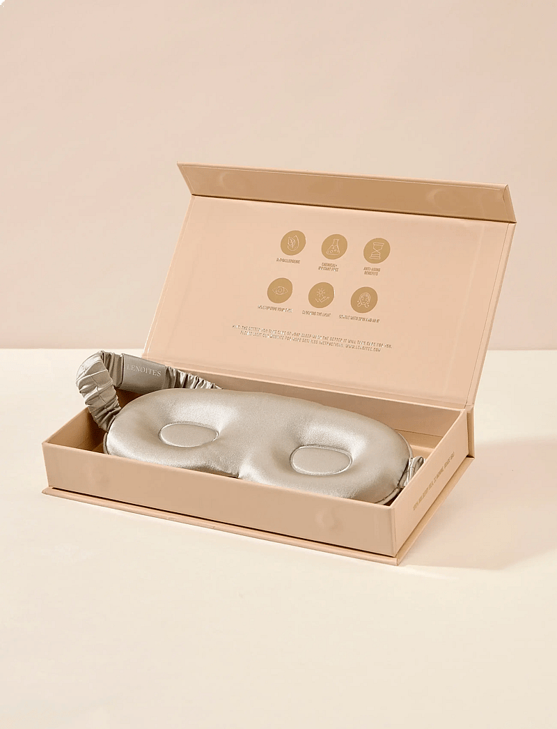 Lenoites - Mulberry Silk Contour Sleep Mask - magamismaskid - greige - 2