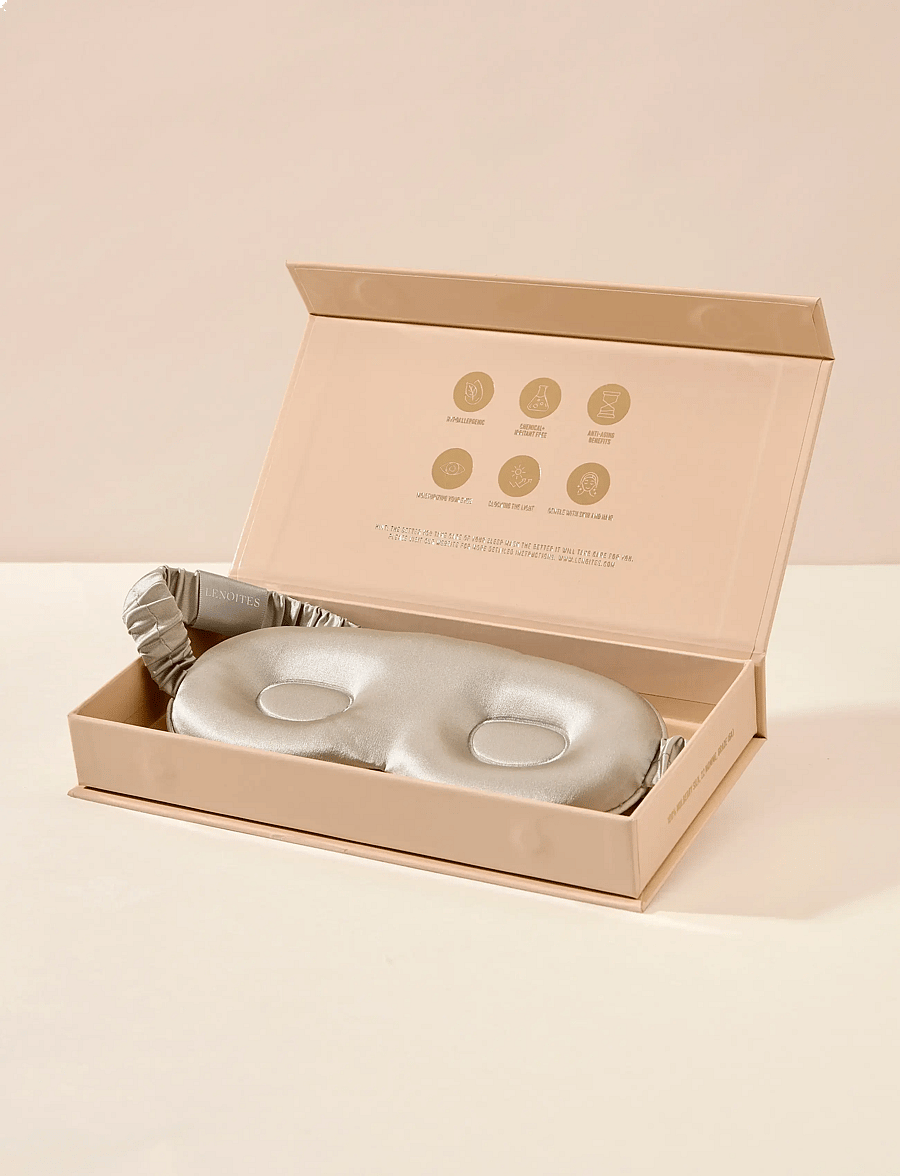 Lenoites - Mulberry Silk Contour Sleep Mask - unemaskid - greige - 2