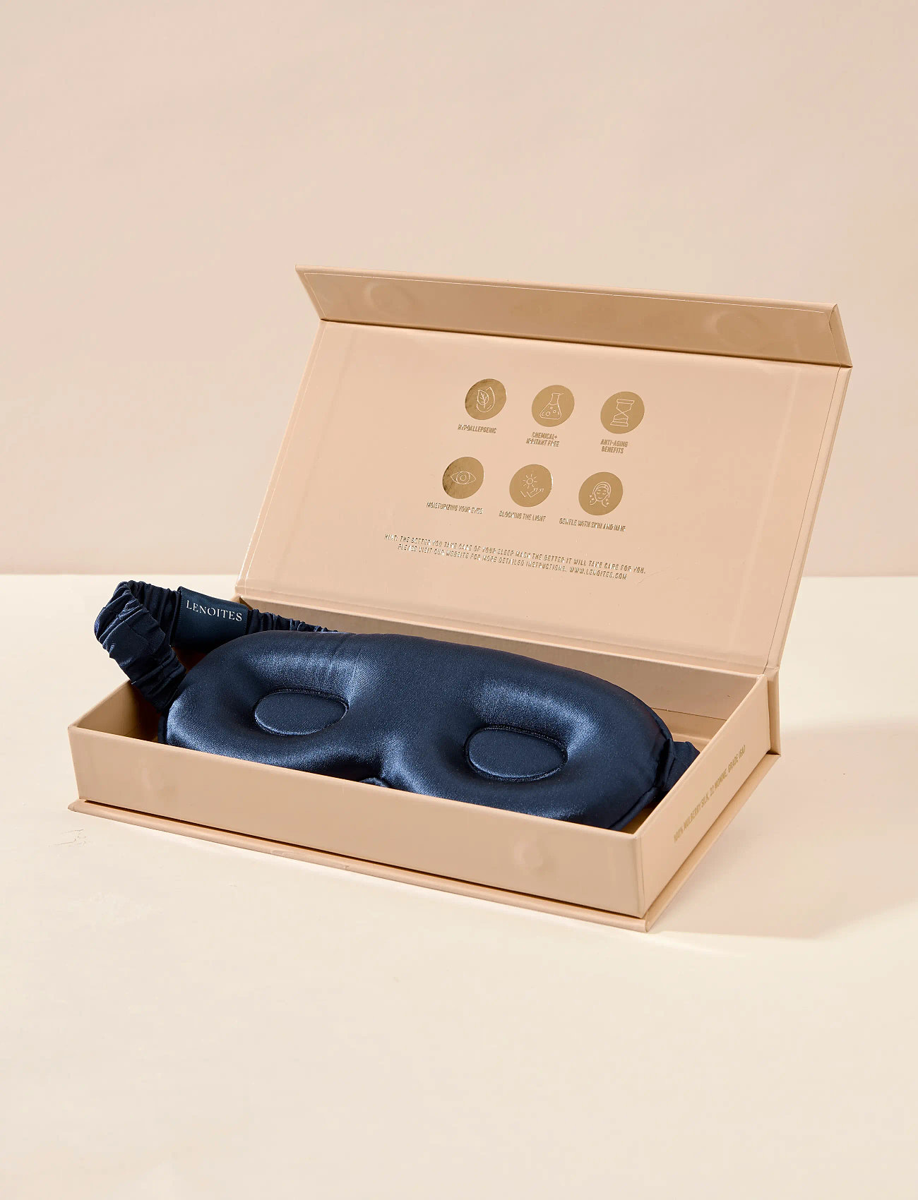 Lenoites - Mulberry Silk Contour Sleep Mask - svefngrímur - navy - 2