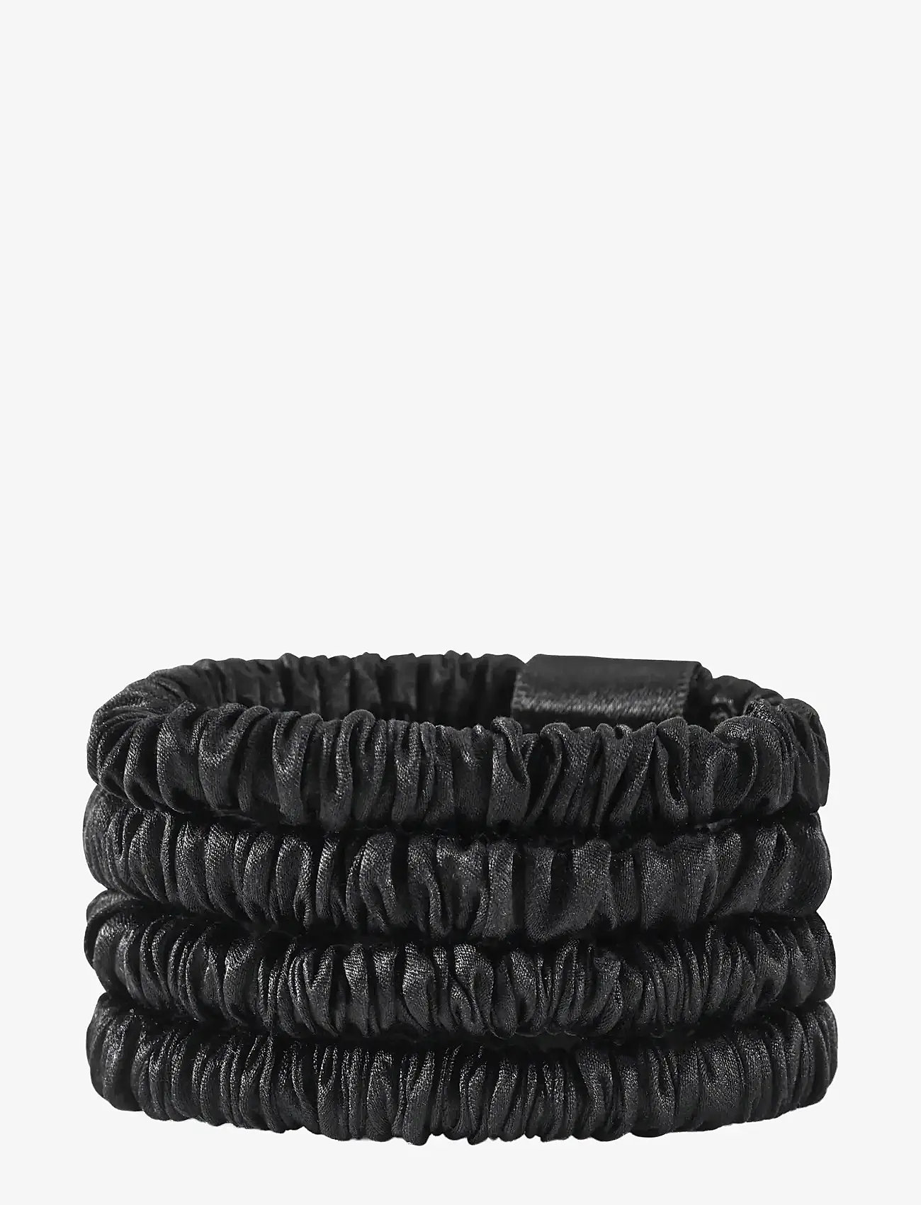 Lenoites - Mulberry Silk Skinny Scrunchies Black - scrunchies - black - 0