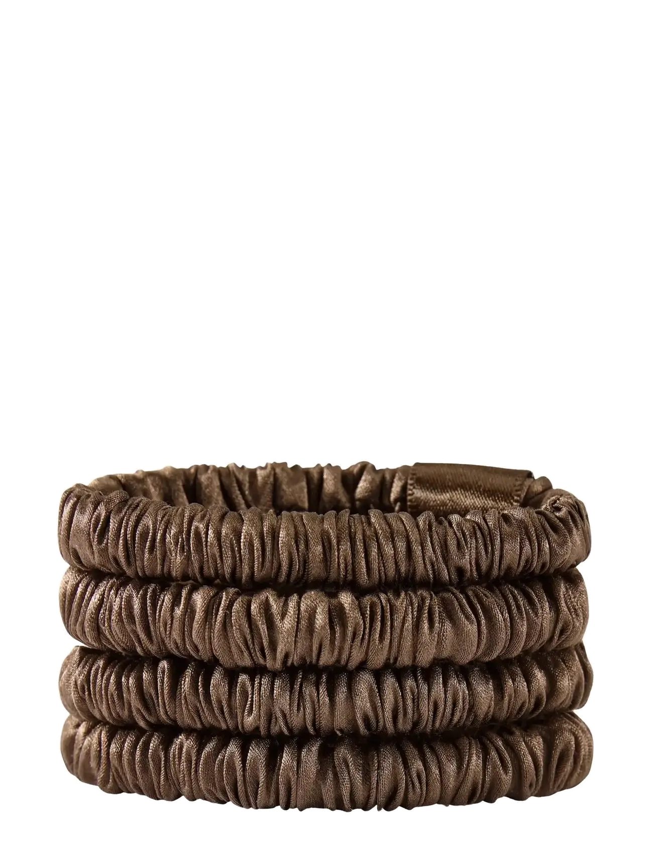 Lenoites Mulberry Silk Skinny Scrunchies Dark Brown, Kvinder, Tynde Scrunchies, Brun, Str: 9 G