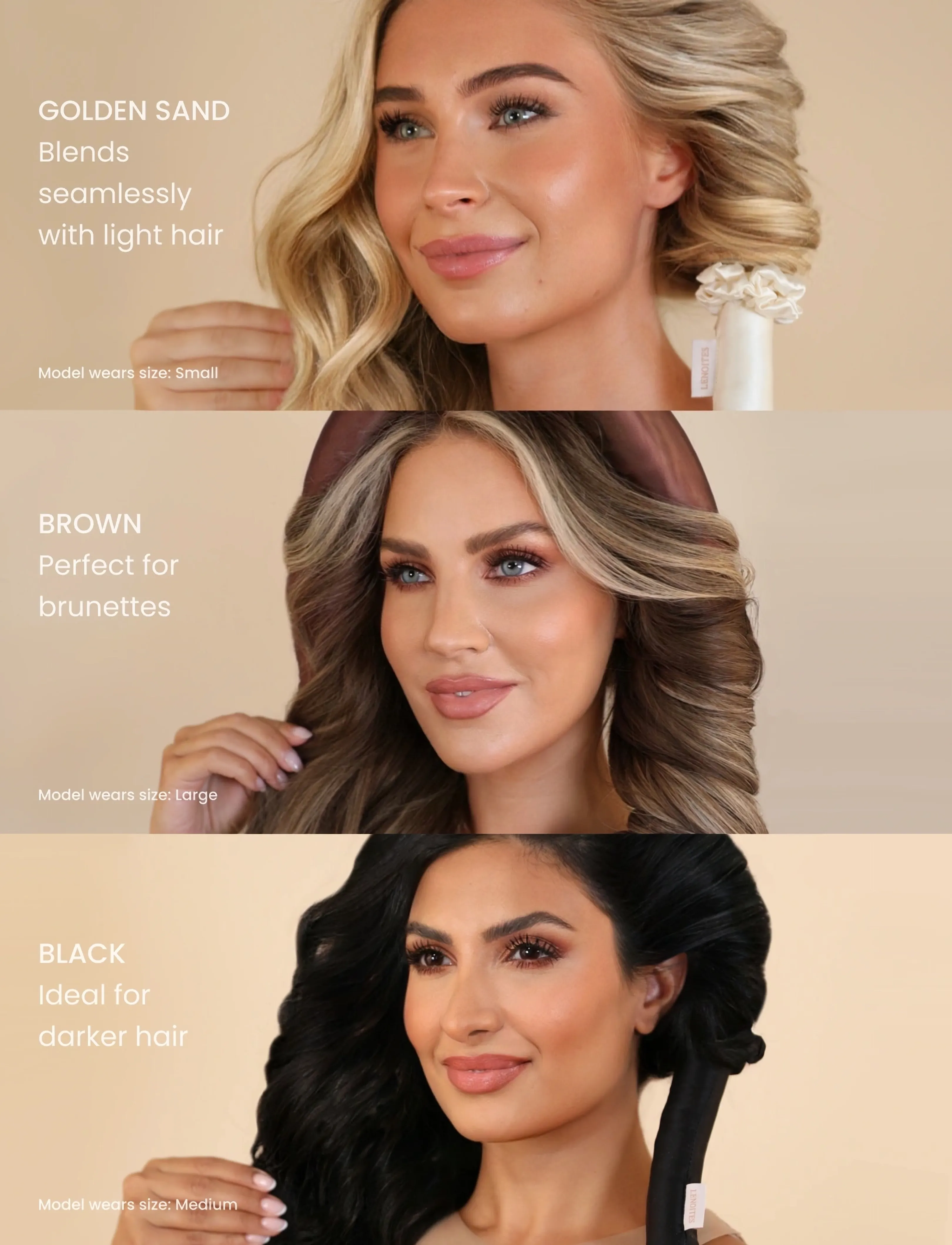 Lenoites - Heatless Curls in Mulberry Silk Golden Sand, Medium - plaukams - golden sand - 2