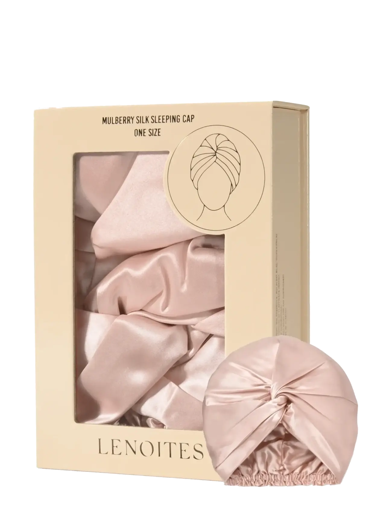 Lenoites Mulberry Silk Sleeping Cap - Lenoites - PINK / pink/rose