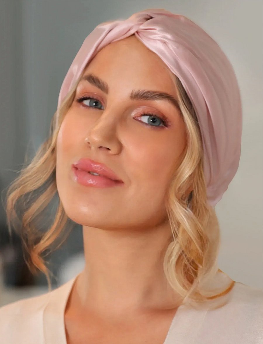 Lenoites - Mulberry Silk Sleeping Cap - aksessuaarid - pink - 0