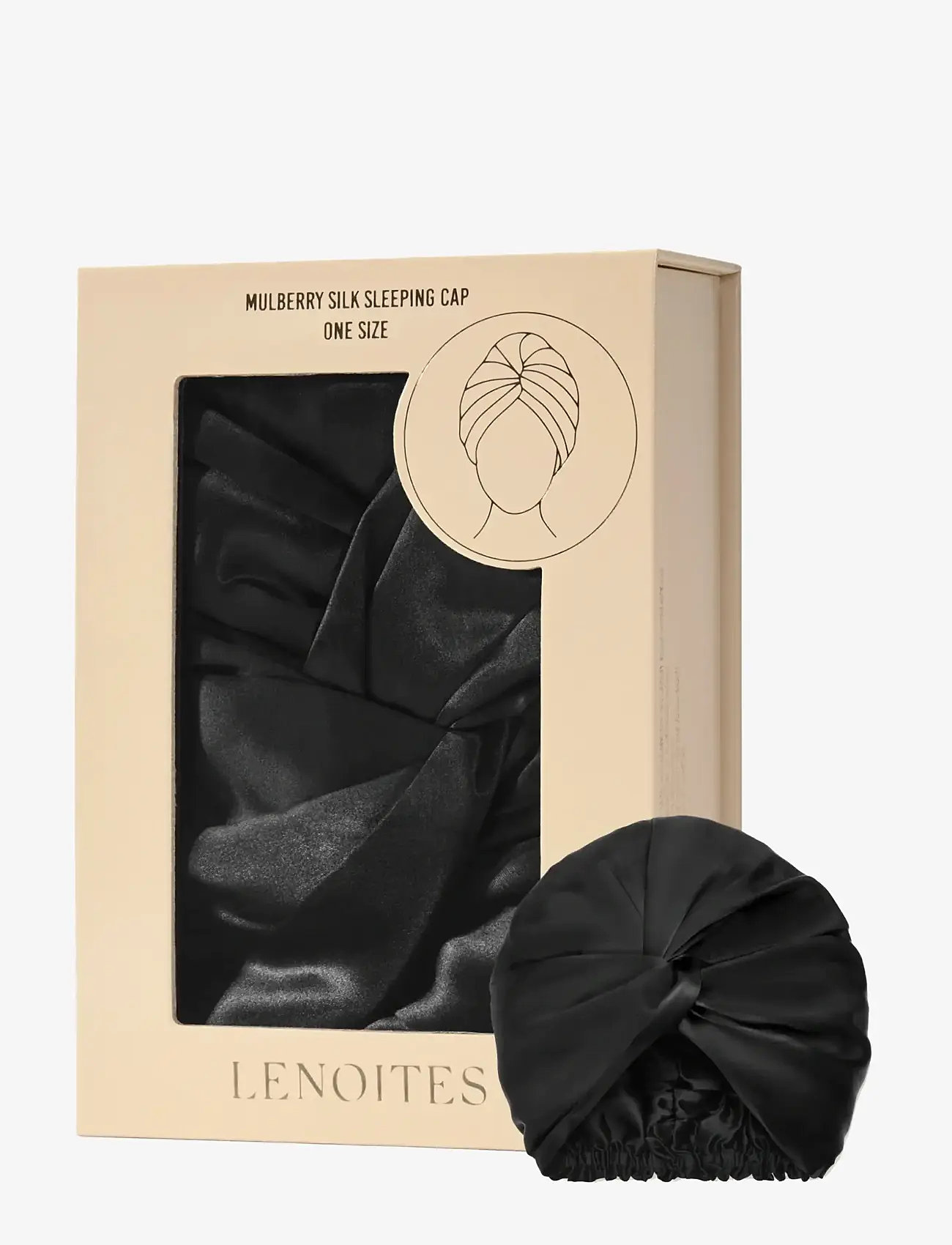 Lenoites - Mulberry Silk Sleeping Cap - tilbehør til hudpleje - black - 1