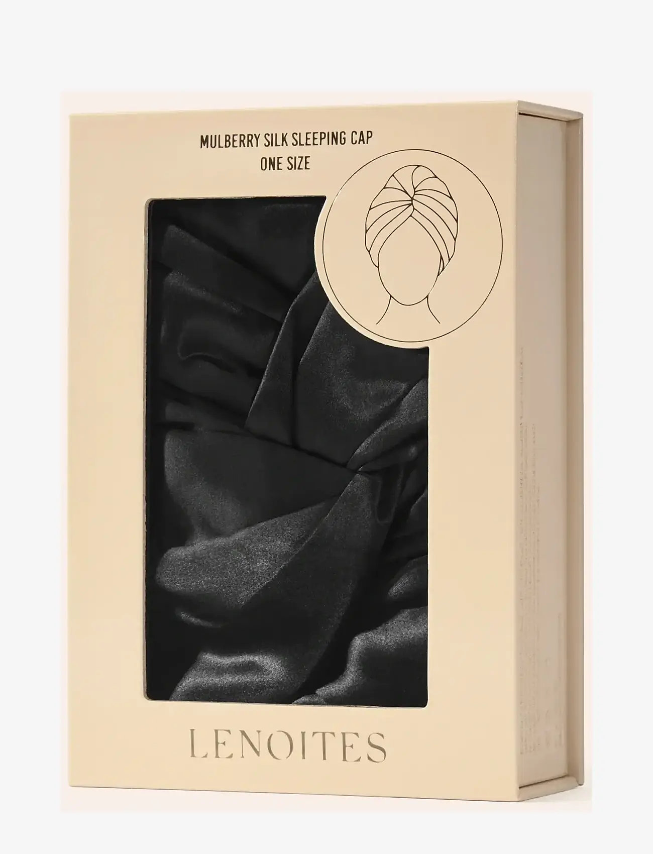 Lenoites - Mulberry Silk Sleeping Cap - tilbehør til hudpleje - black - 4