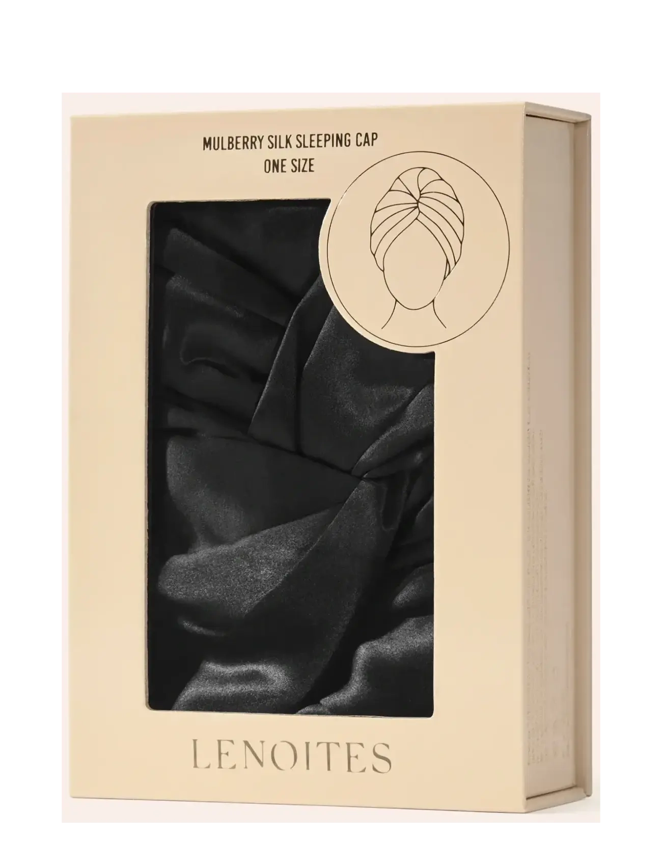 Lenoites - Mulberry Silk Sleeping Cap - ihonhoitotarvikkeet - black - 4
