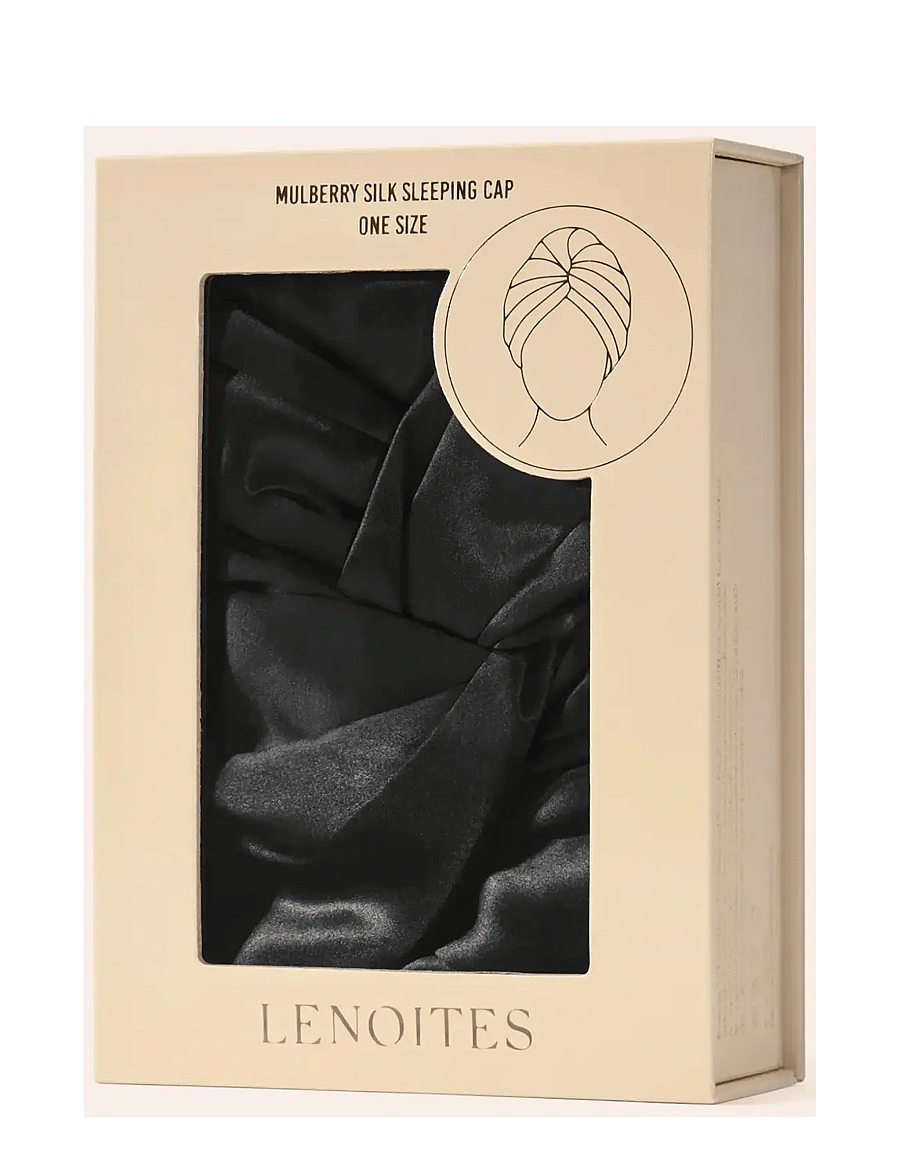 Lenoites - Mulberry Silk Sleeping Cap - aksessuaarid - black - 4