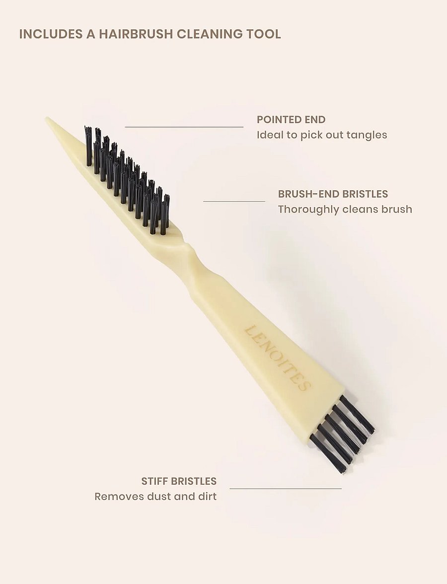 Lenoites - Wild Boar Hair Brush with Cleaning Tool - Limited Edition - butter yellow - 0