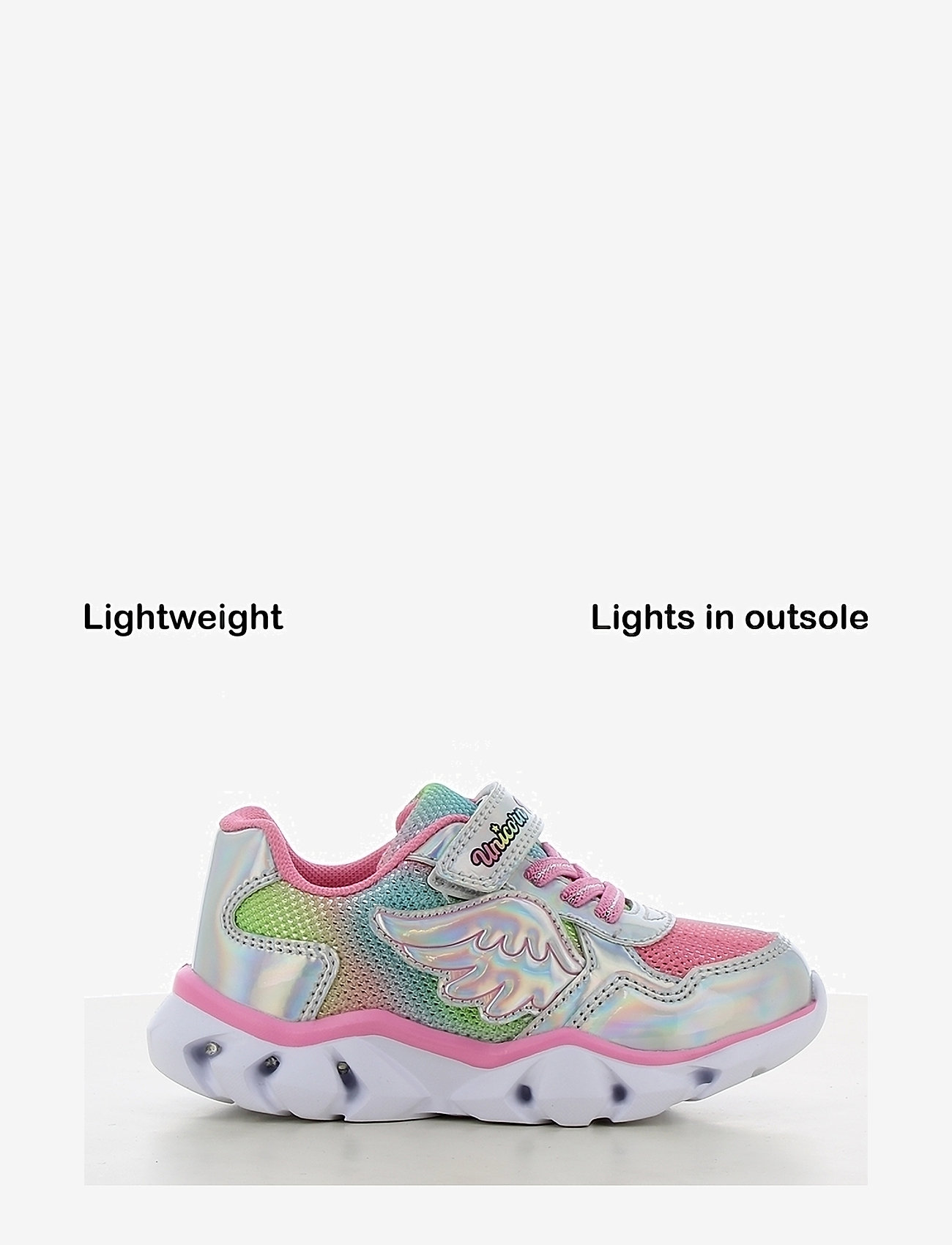 Enhörning - Unicorn sneaker - blinkande sneakers - silver/fuchsia - 0