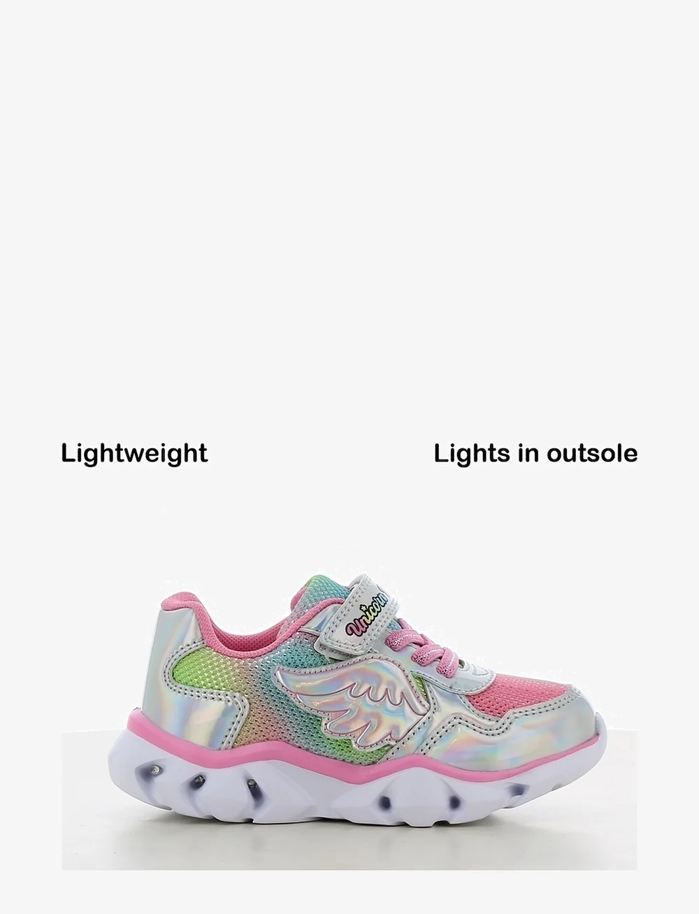 Enhörning - Unicorn sneaker - blinkande sneakers - silver/fuchsia - 0