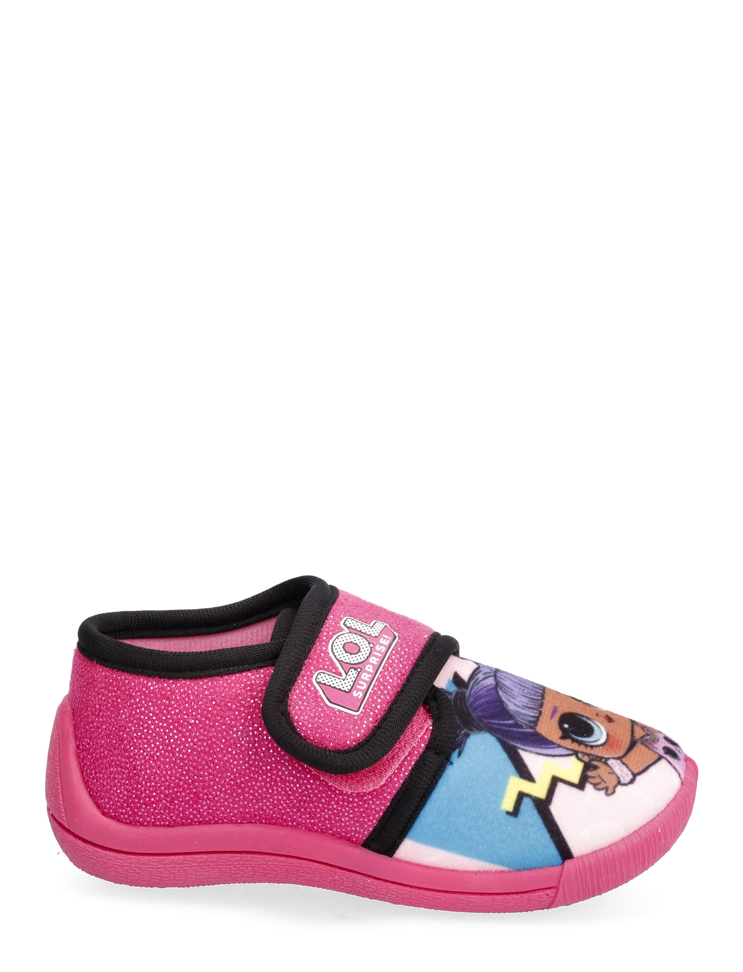 Leomil - Girls velcro houseshoes - fuchsia/black - 1
