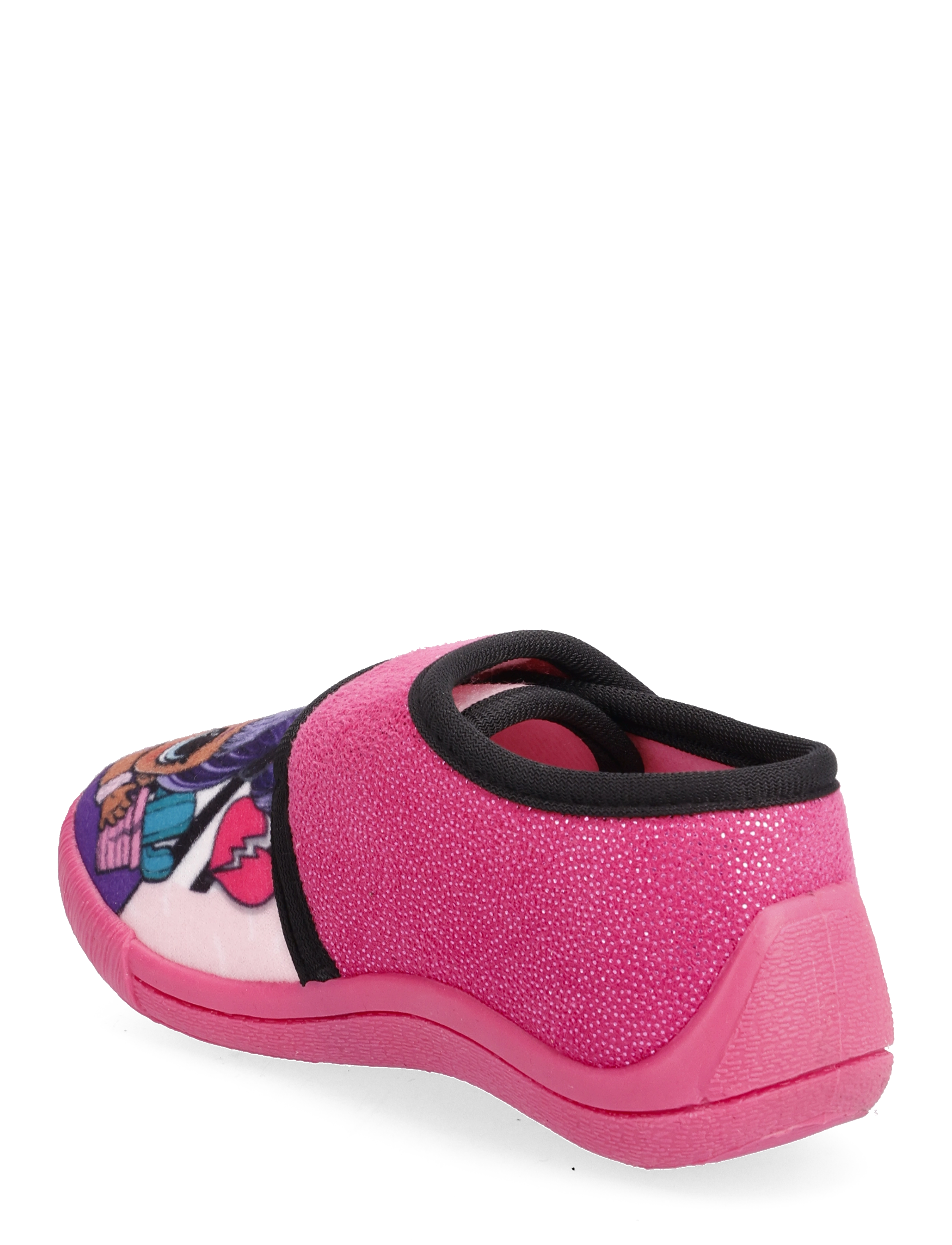 Leomil - Girls velcro houseshoes - fuchsia/black - 2