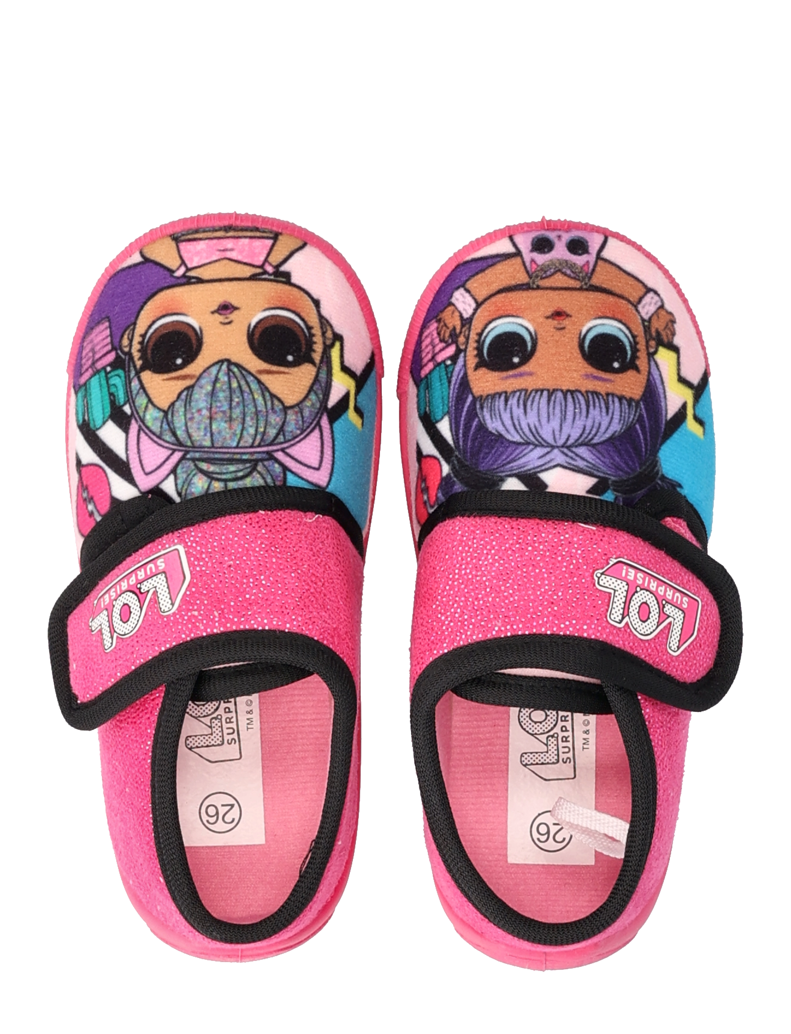 Leomil - Girls velcro houseshoes - fuchsia/black - 3