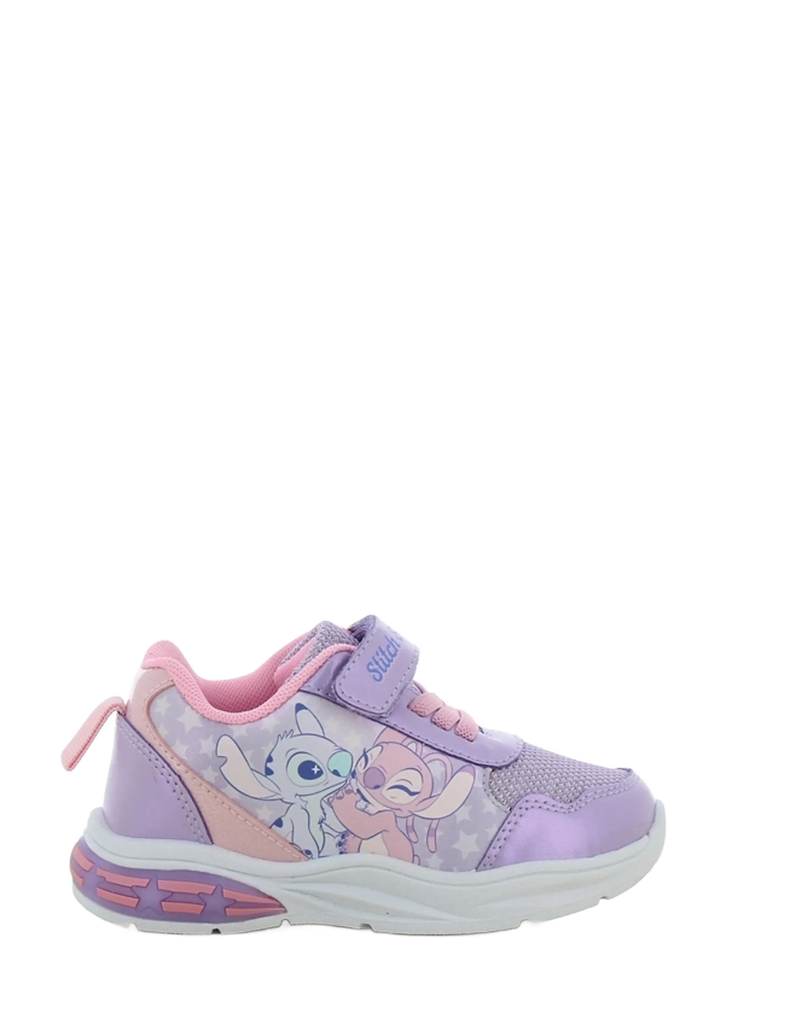 Lilo & Stitch Girls Sneakers, Børn, Printede Velcro Sneakers, Lila, Str: 24