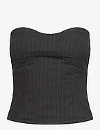 Constructed bustier - BLACK PINSTRIPE