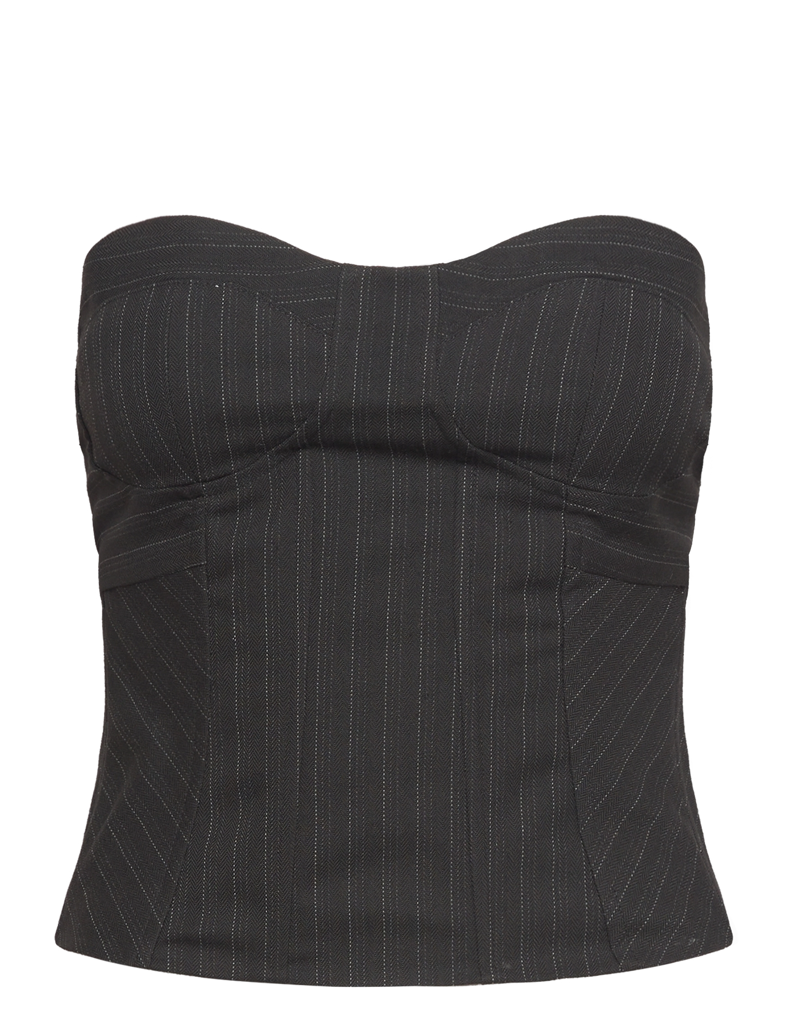 Constructed bustier - BLACK PINSTRIPE