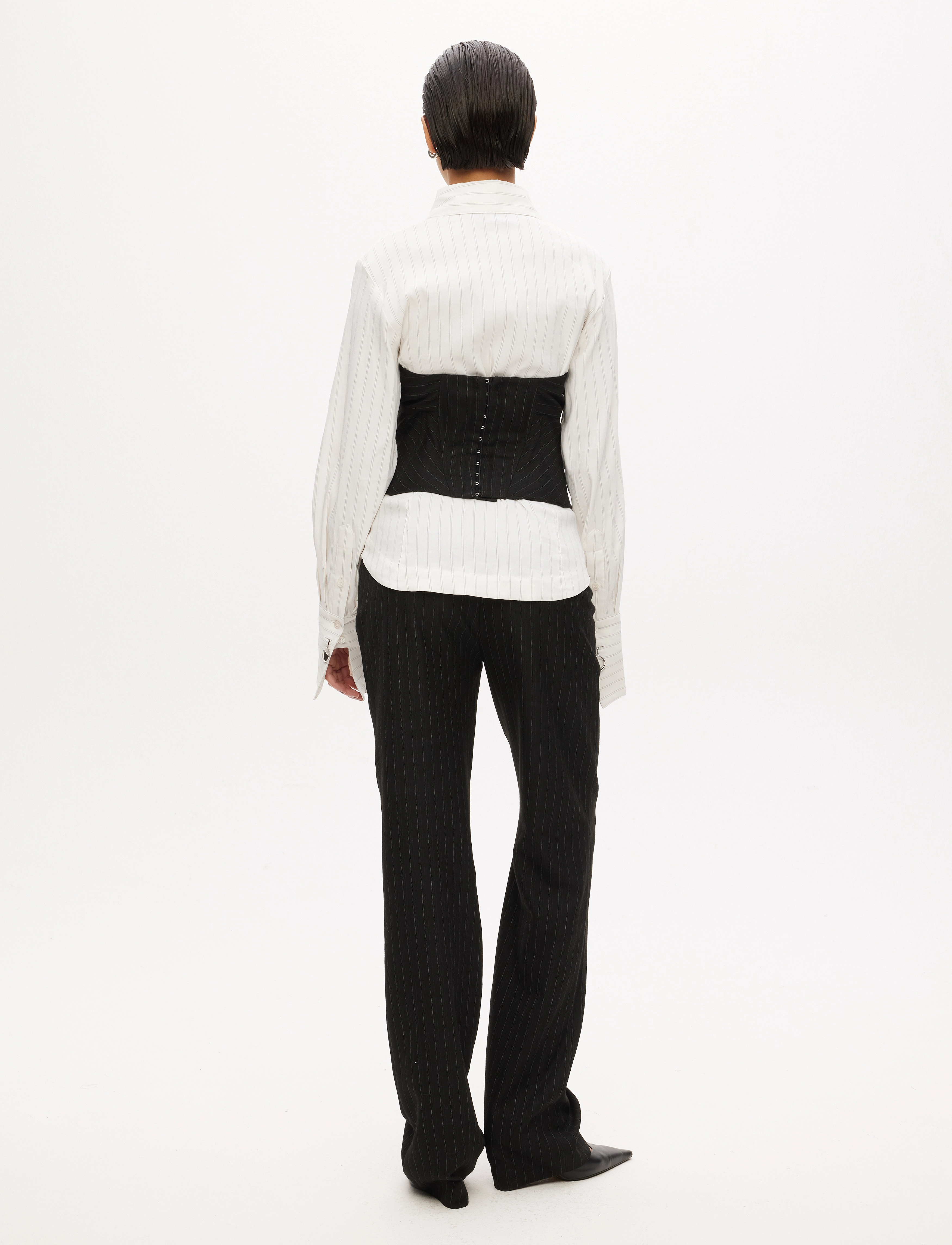Les Coyotes De Paris - Constructed bustier - festliche oberteile - black pinstripe - 3