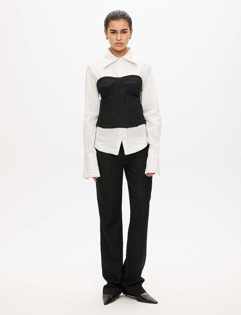 Les Coyotes De Paris - Constructed bustier - særlige begivenheder - black pinstripe - 4