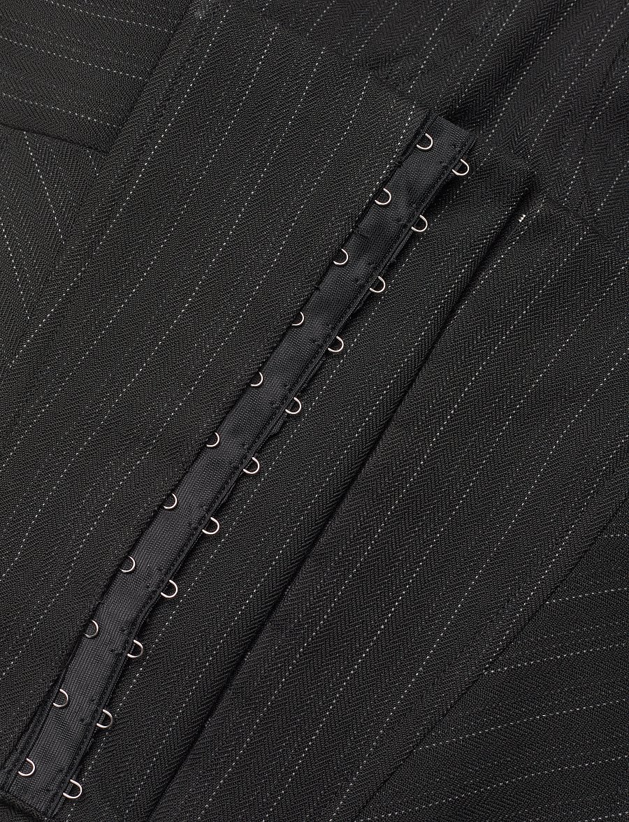 Les Coyotes De Paris - Constructed bustier - speciella tillfällen - black pinstripe - 5