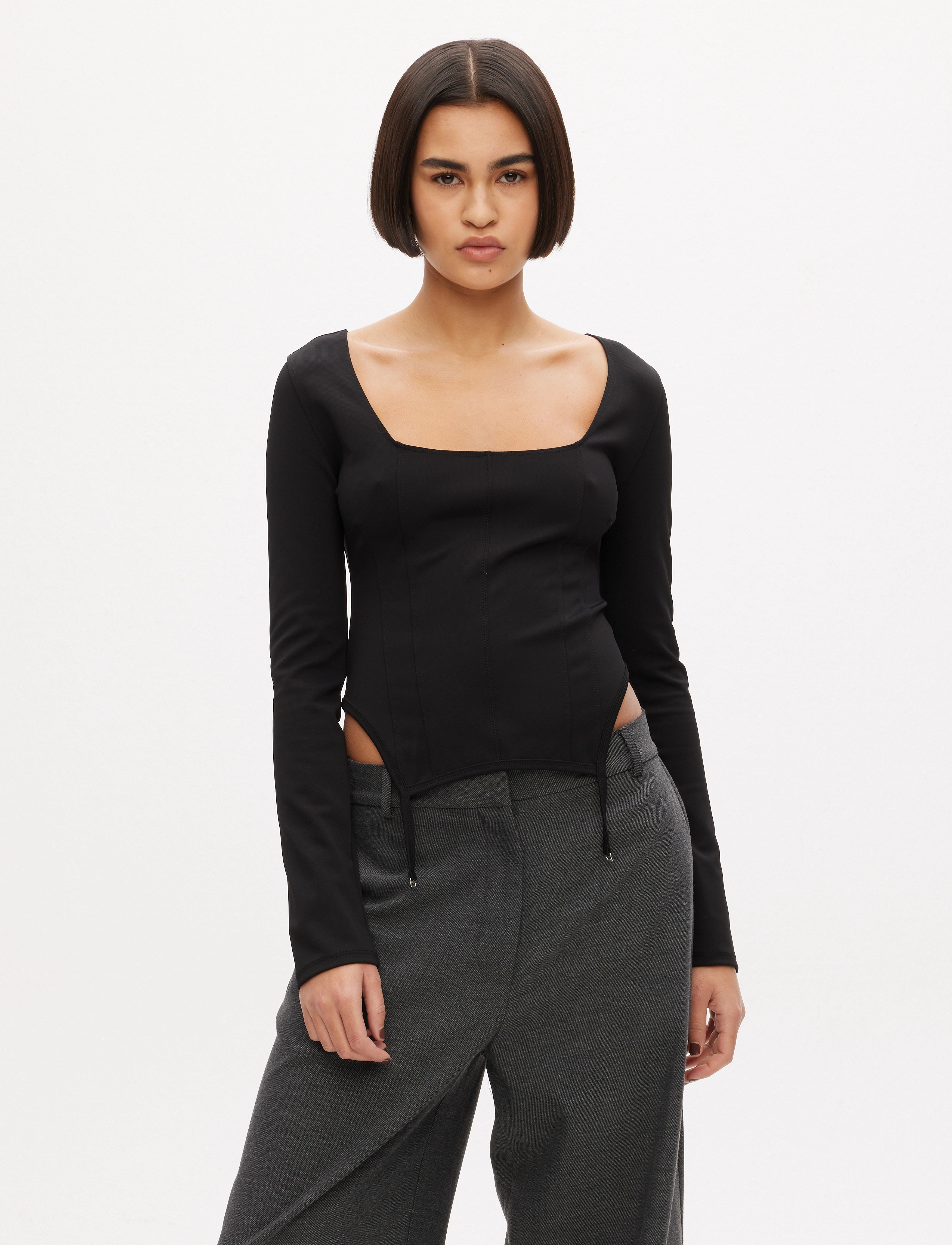 Les Coyotes De Paris Fitted Unterwäsche Top, XS, T-shirts & Oberteile, Schwarz - Long-sleeved, Frauen
