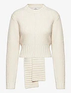 Knitted loose rib jumper - OFF-WHITE