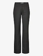 Mid waist straight leg trousers - BLACK PINSTRIPE