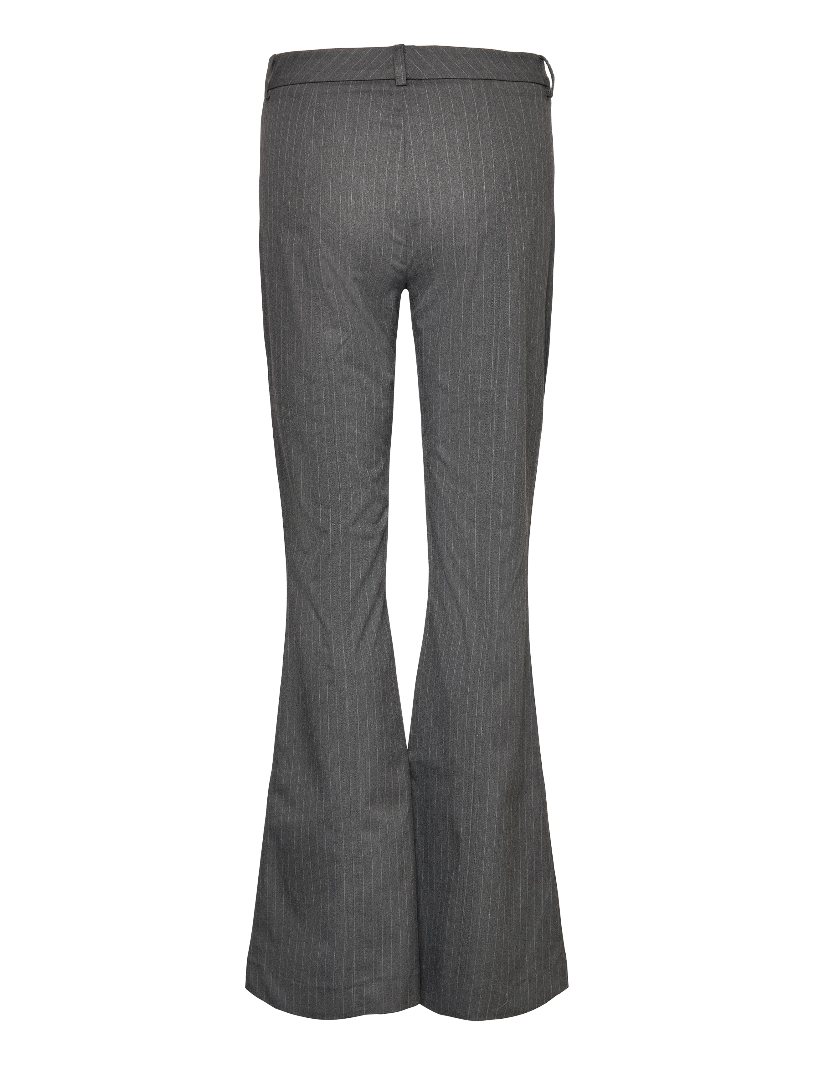 Les Coyotes De Paris - Mid waist flare trousers - women - grey pinstripe - 2