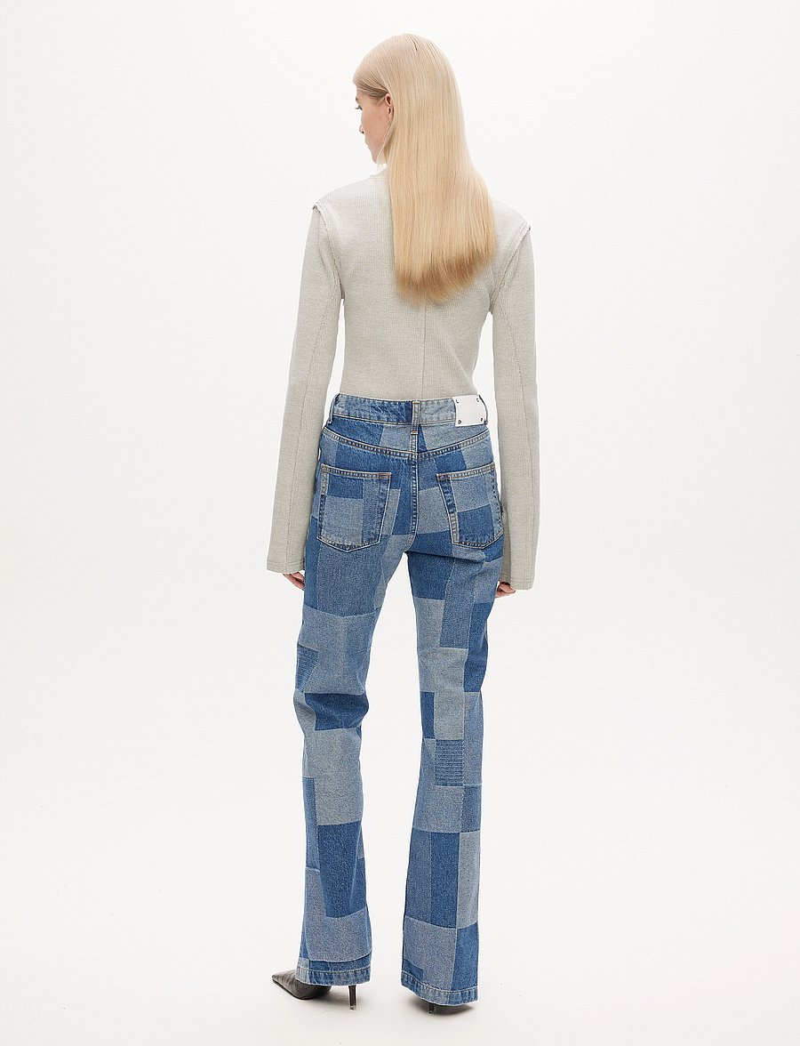 Les Coyotes De Paris - Flare patchwork denim - schlaghosen - patchwork denim blue - 3