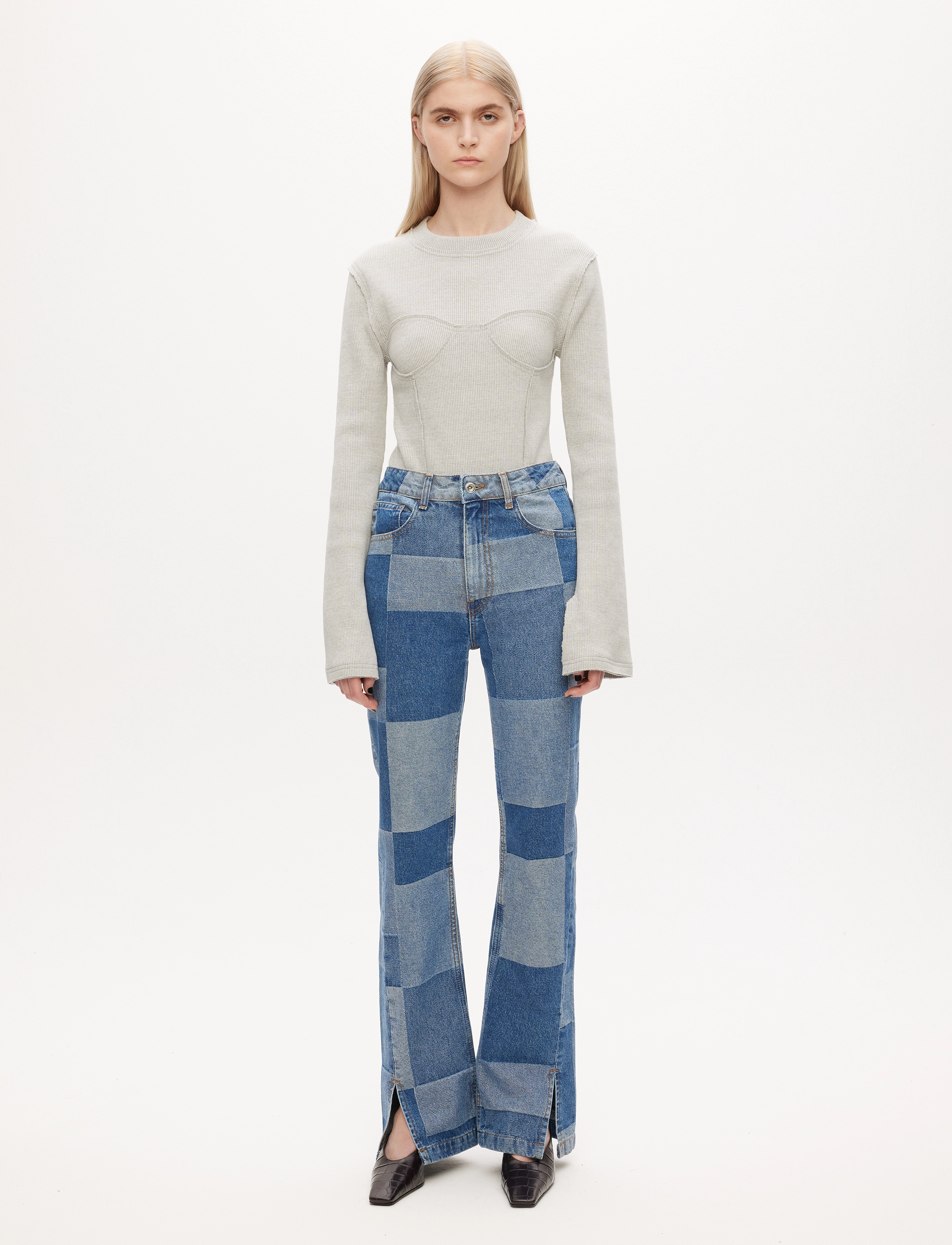 Les Coyotes De Paris - Flare patchwork denim - flared jeans - patchwork denim blue - 4