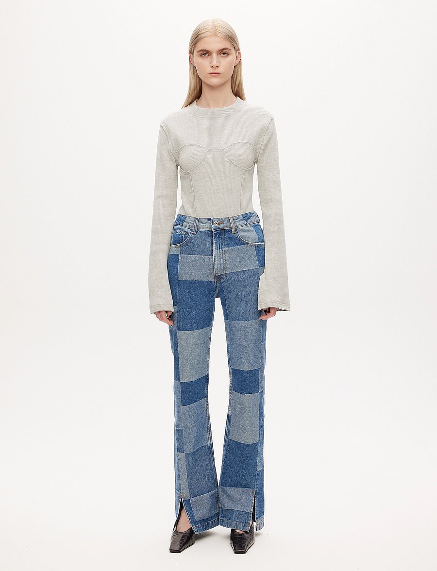 Les Coyotes De Paris - Flare patchwork denim - schlaghosen - patchwork denim blue - 4