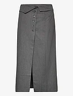 Long suiting skirt - GREY PINSTRIPE