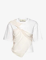 Les Coyotes De Paris - Draped mesh top - t-shirts - white/eggshell - 1