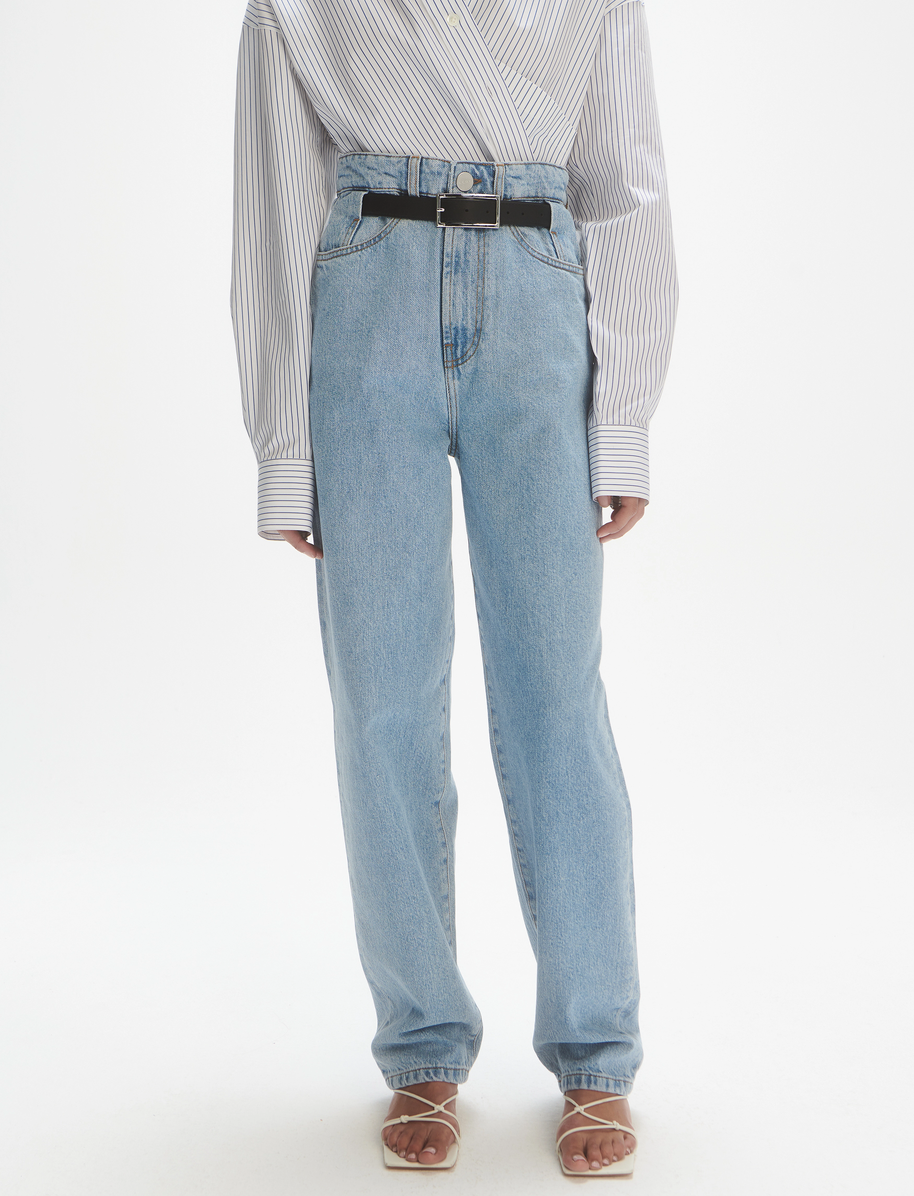 Les Coyotes De Paris - Carrot leg trousers - straight jeans - light denim - 3