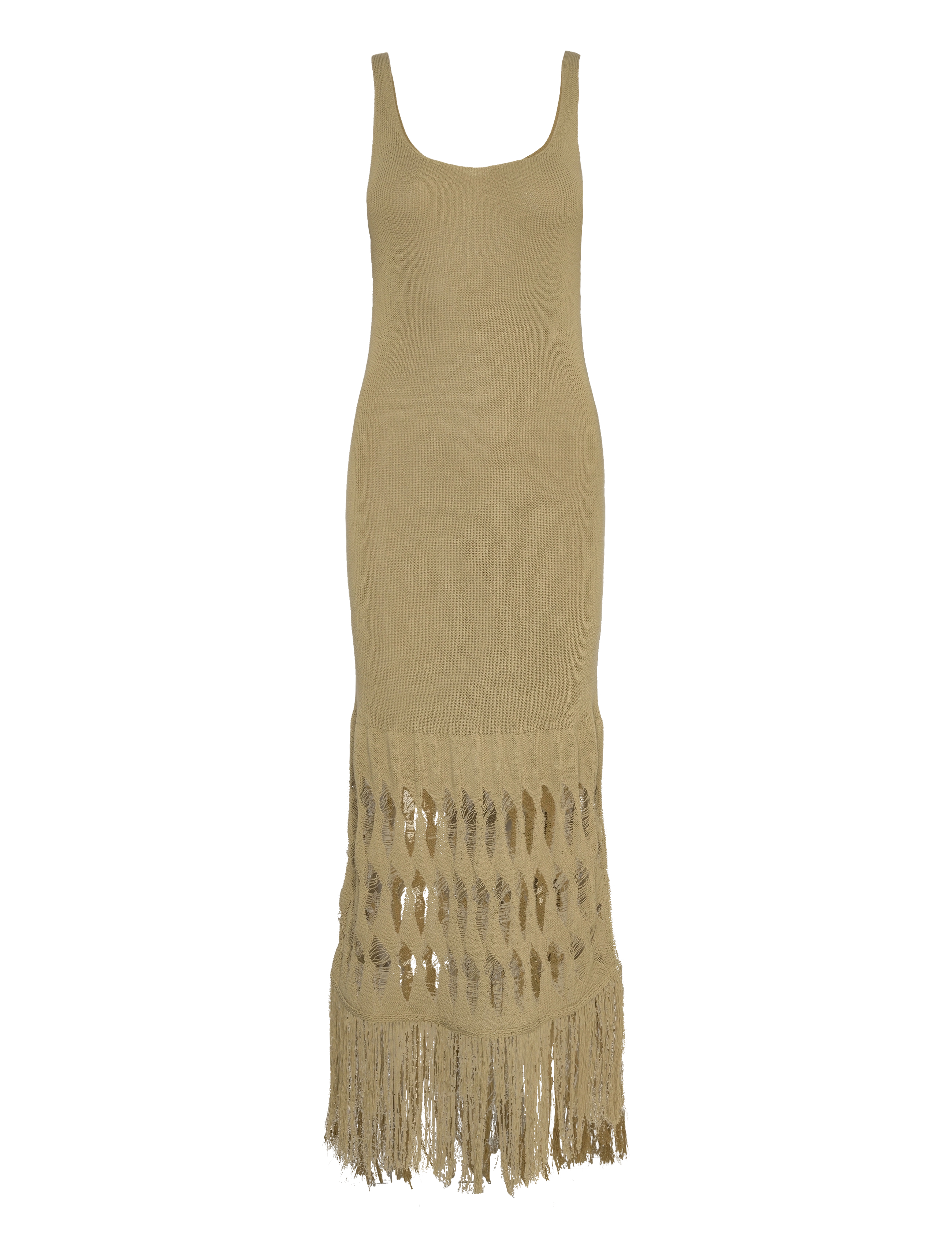Les Coyotes De Paris Knitted long dress - Les Coyotes De Paris - WEEPING WILLOW GREEN / khaki/green