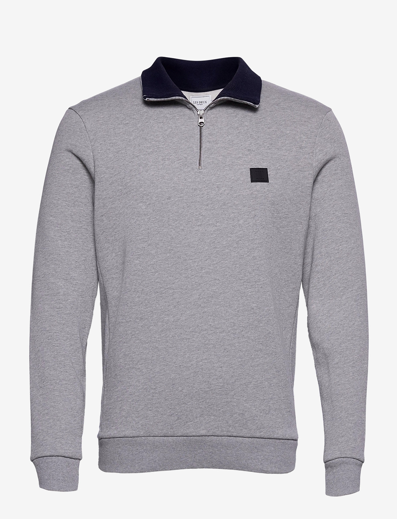 Les Deux - Clinton Half Zip Sweatshirt - light grey melange/black - 0