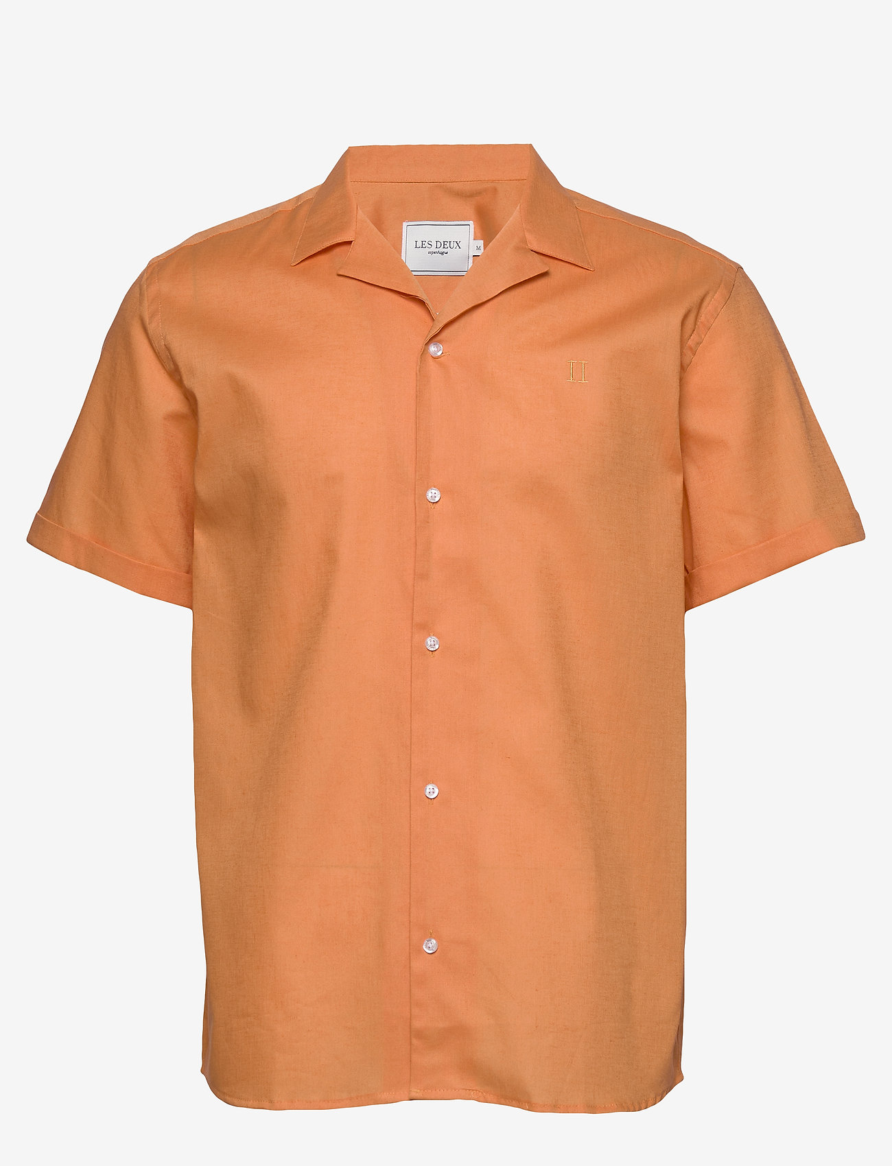 Les Deux - Simon Linen Shirt SS - dark papaya - 0