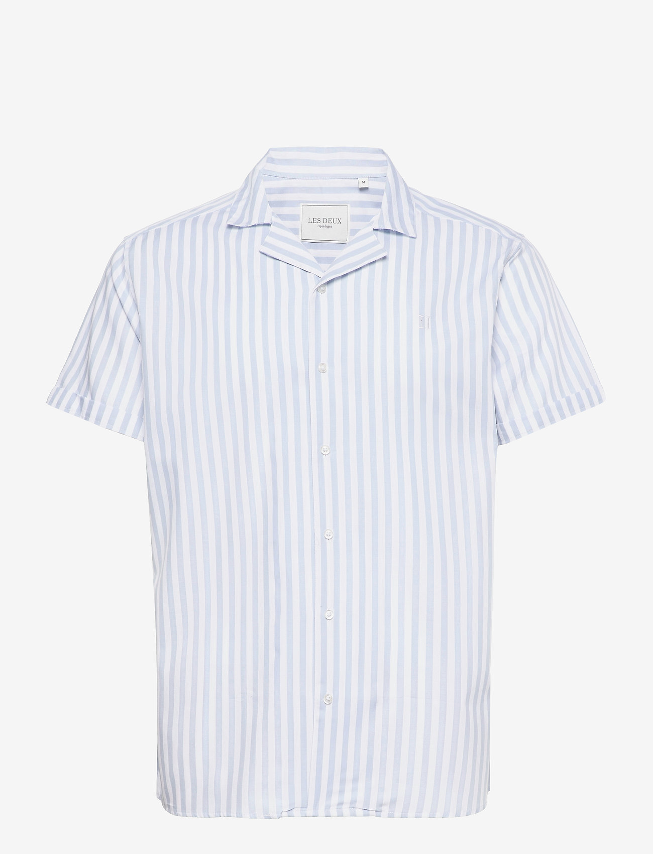 Les Deux - Simon Stripe ss  Poplin Shirt - dust blue/white - 0
